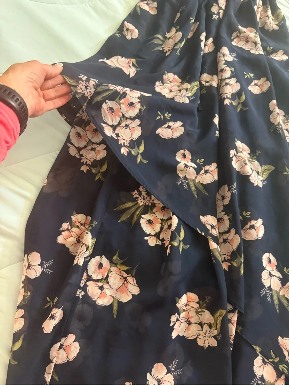 Abercrombie & Fitch Navy Dress with Pink Floral Accents